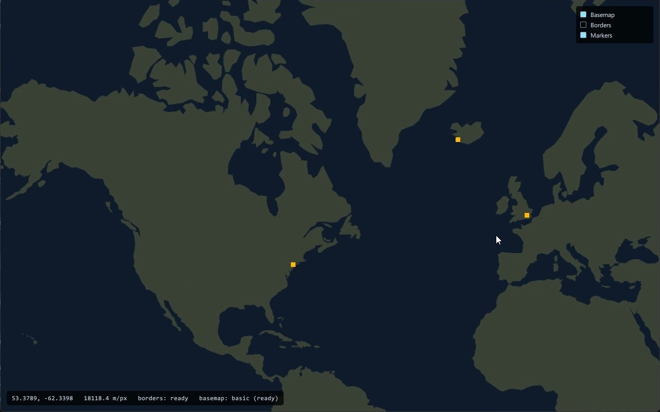 Vector ground view of North America and Europe