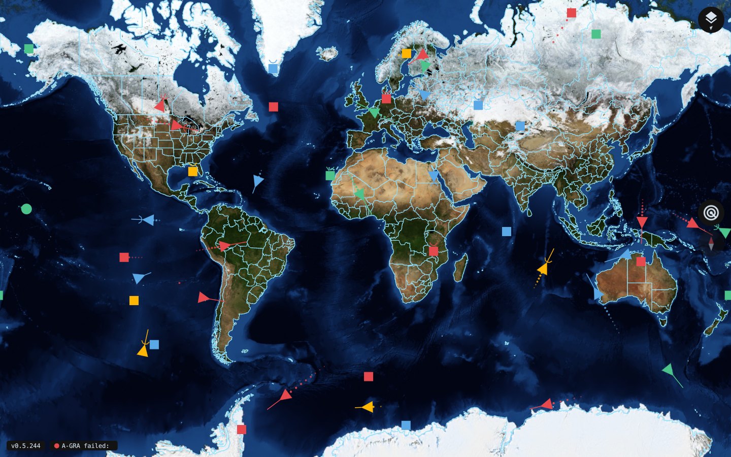 The whole world in satellite imagery with the options sheet open
